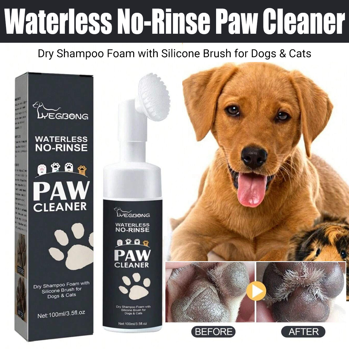 Dog Paw Cleaner for Dogs Cats No Rise Foaming Cleanser-Clean Paws Fragrance, Dog Paw Washer to Have a Deep Clean Safe for All Pets