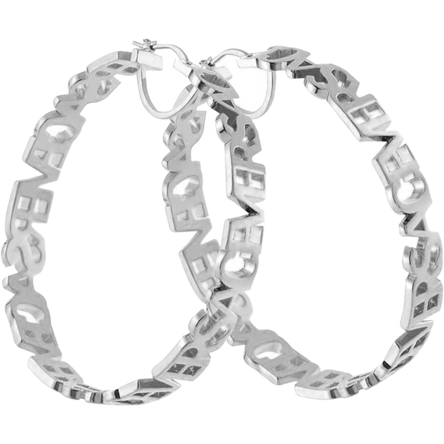 TEMU Personalized Golden Hoop Earrings Featuring Names, A Stylish Jewelry Gift For Women, Including Options For Mothers And Grandmothers