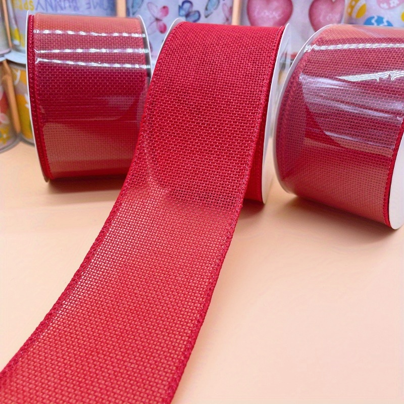TEMU A Roll Of Of 2.5-inch Wide Iron Wire Ribbon With A Fine Plaid Pattern, Suitable For Valentine's Day Christmas Gift Ribbons, Halloween Gift