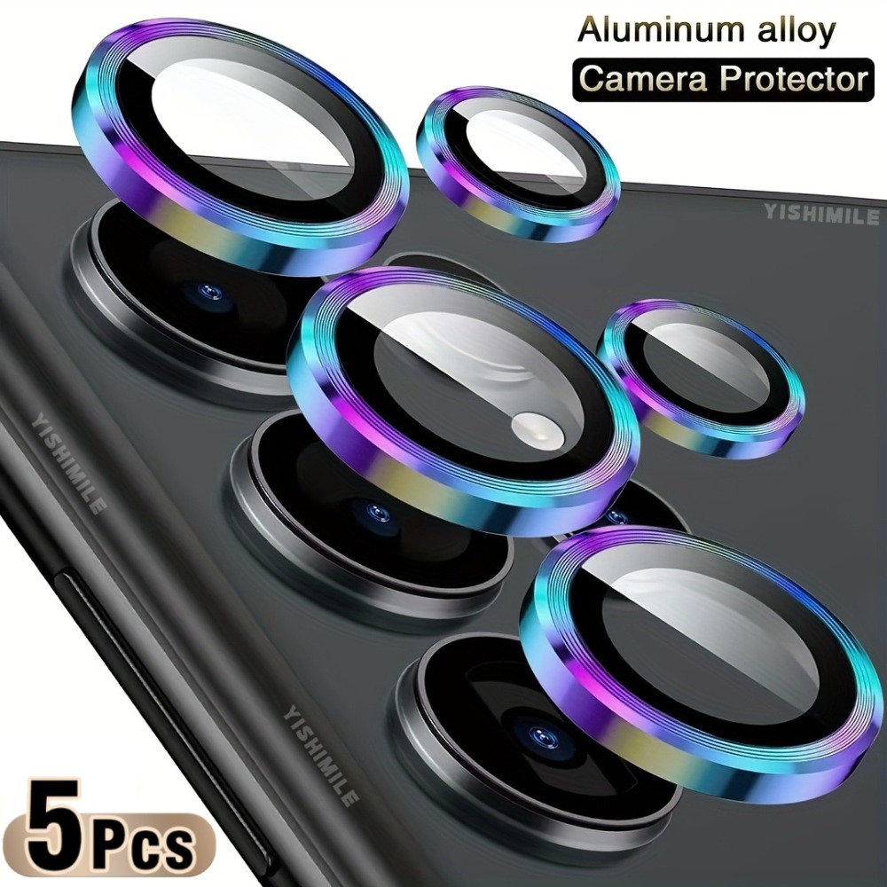 TEMU Juego de 5 protectores de lente de cámara para for Samsung Galaxy S26 Ultra/S25 Ultra/S24 Ultra/S23 Ultra/S26/S25/S24/S23/Plus/S25 FE/S23+,