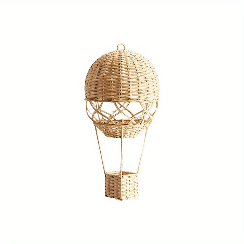 TEMU Handgeweven Bohemian Hot Air Balloon Opbergdoos - Rechthoekige Plastic Huisdecoratie Organizer voor Fotografie Props, Kamer & Feestdagen