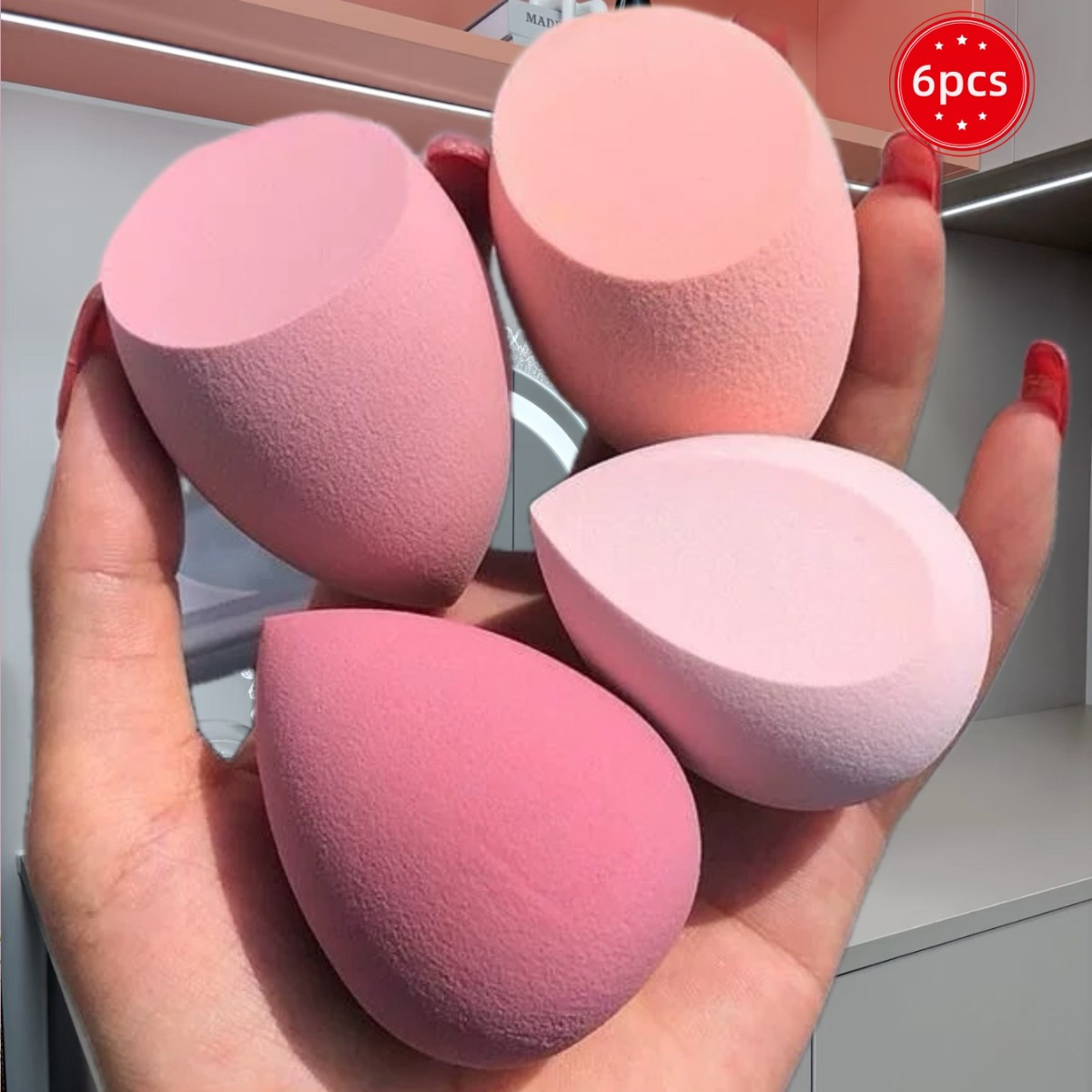 6pcs Facial Makeup Sponges And Tools, Beauty Eggs