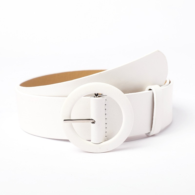 1pc New Fashionable Women's Large Round Belt Casual Decoration Dress Suit Jeans Versatile Niche Belt