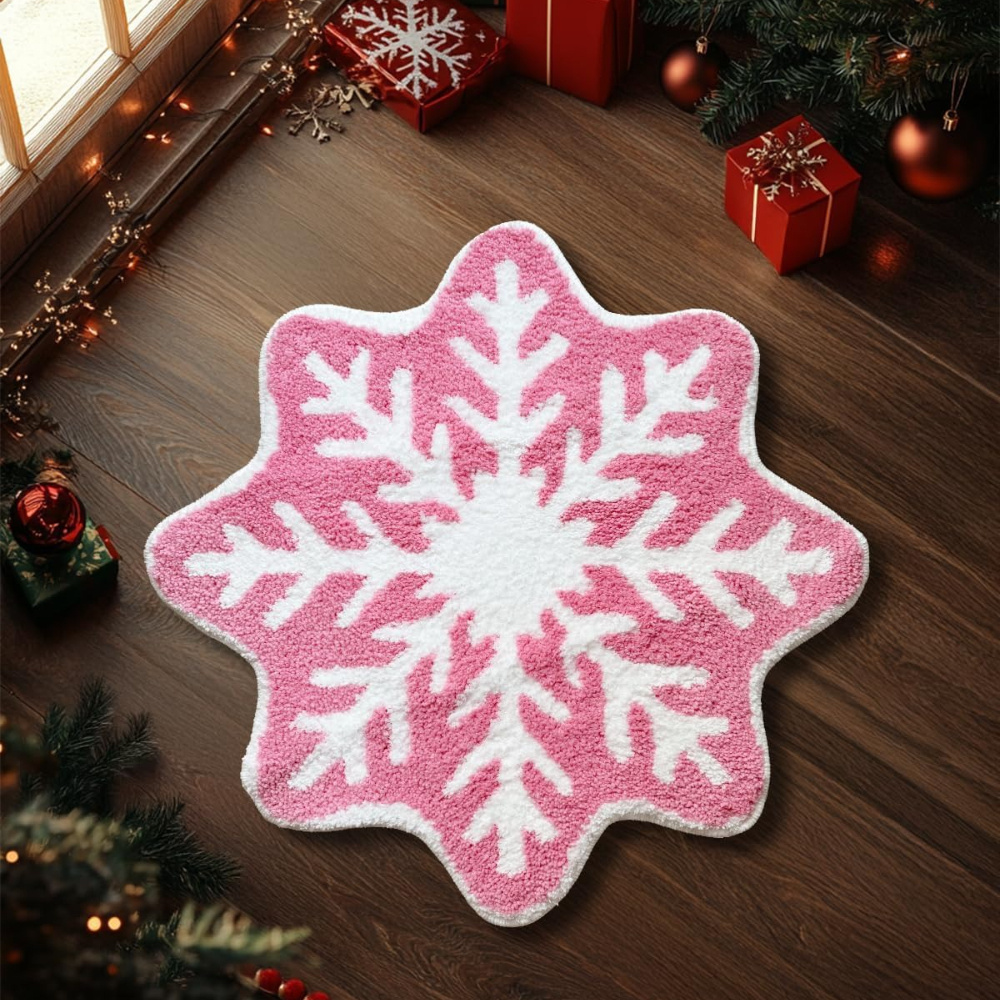 cashmere christmas bathroom non-slip mat cute reindeer, pink snowflake bathroom toilet floor mat for decoration suitable for bathroom bedroom living room laundry room entrance door mat | Shop Now For Limited-time Deals | Temu United Kingdom