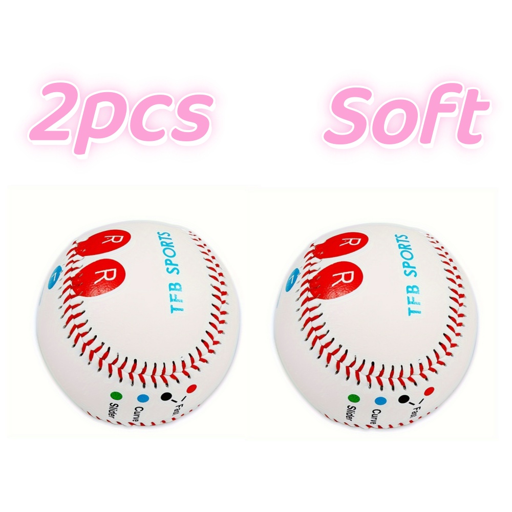 TEMU 2pcs Soft Practice Baseballs, Correct Grip Fast, Build And Improve Accuracy, Youth Outdoor , 9-inch Regulation Size, Reliable End