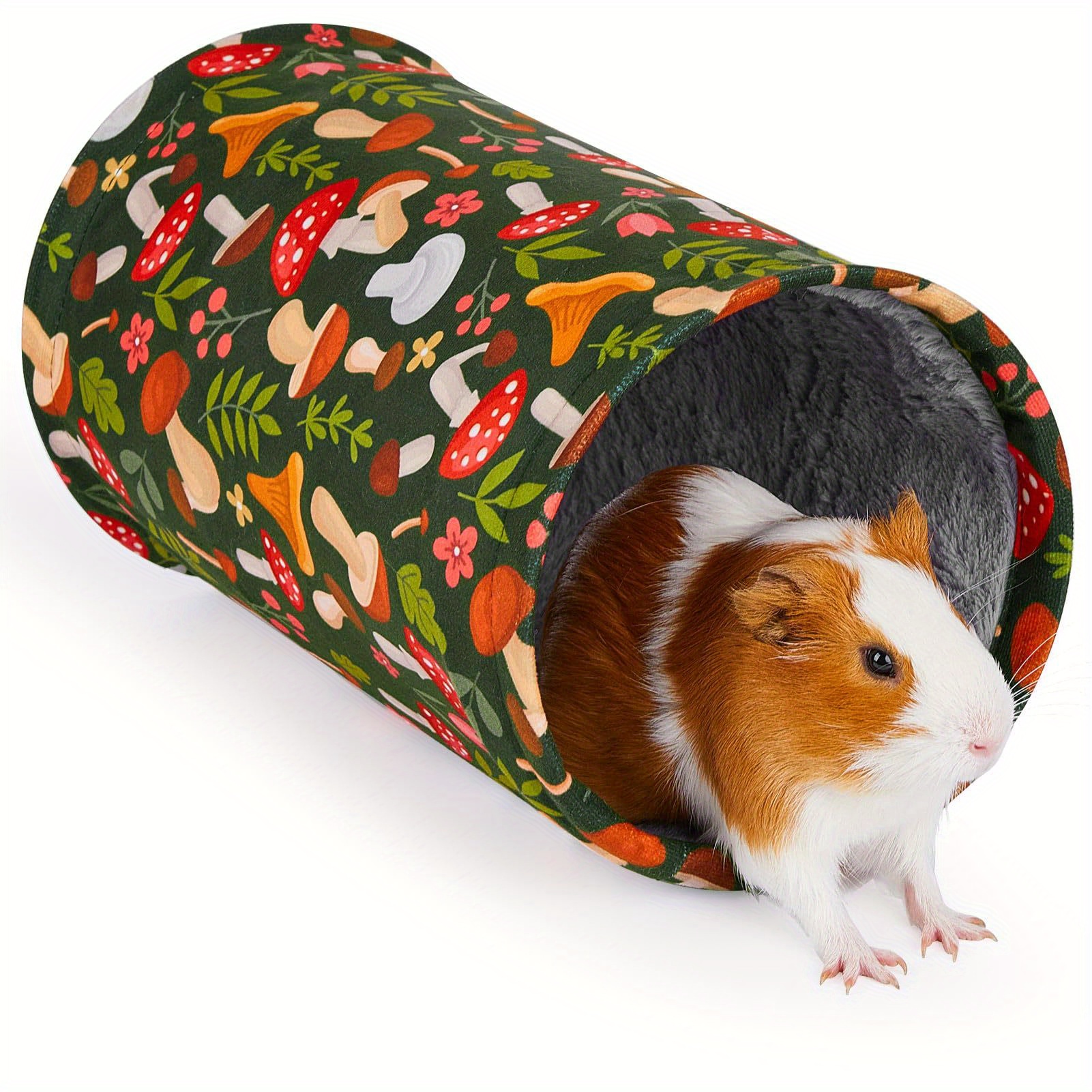 1pc Guinea Tunnel, Washable Guinea Hideout, Foldable Rabbit Tunnel Guinea Toys, For Bunny/hamster/ Ferret/rabbit/guinea Additions Mushroom