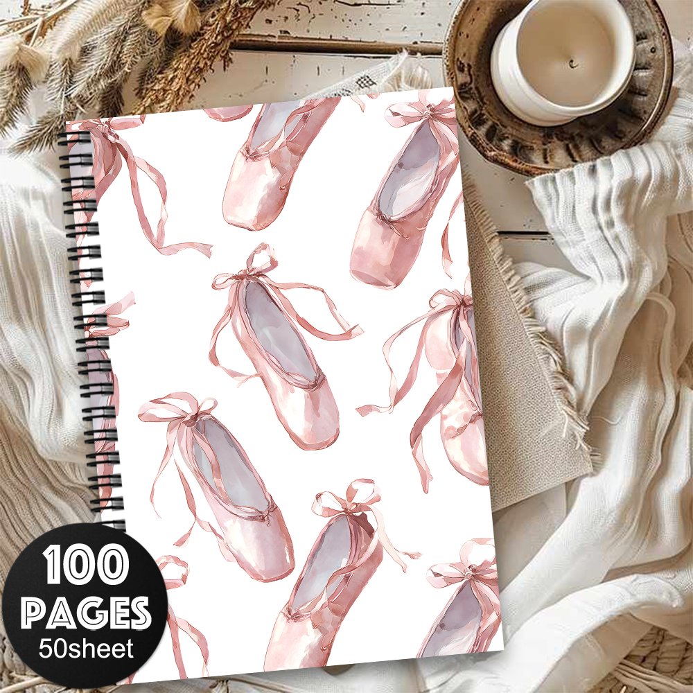 TEMU 1pc Aesthetic Dance Spiral Borderless Notebook - Ballet Art Personal Organizer, Lovers & Guestbook, Blank Sketchbook For - Gifts For , Time