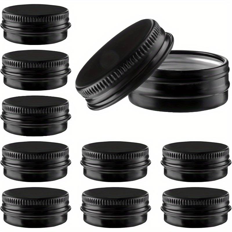 E-shop Set mit 10 kleinen 15-ml-Dosen mit Deckel, runde, doppelseitige Aluminiumbehälter, ideal für Reisen, auslaufsicher für Gesichtscremes und