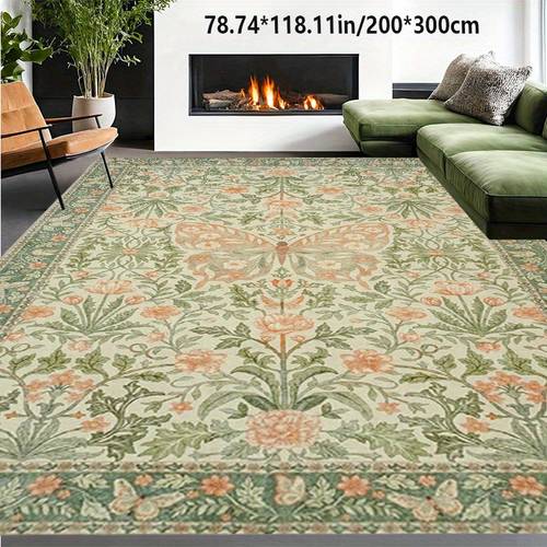 item picture 1pc area rug vintage bohemian style rug machine washable and easy to decor rug bedroom bedside mat sofa and coffee table mat dining room table mat kitchen mat indoor outdoor camping rug floor mat