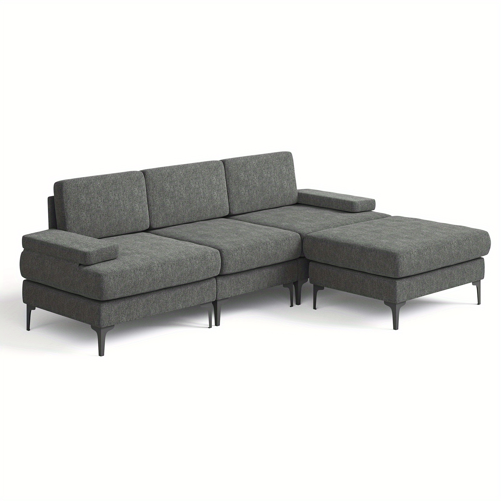 Convertible Sectional Sofa Couch Modern Sofa For Living 3 Seat L-shaped Couch