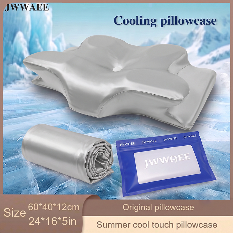 TEMU Breathable Pillowcase Fits Ergonomic Curved Pillows. , Washable & Removable, This Skin-friendly, Durable Cover Delivers Comfy Rest For Deep,