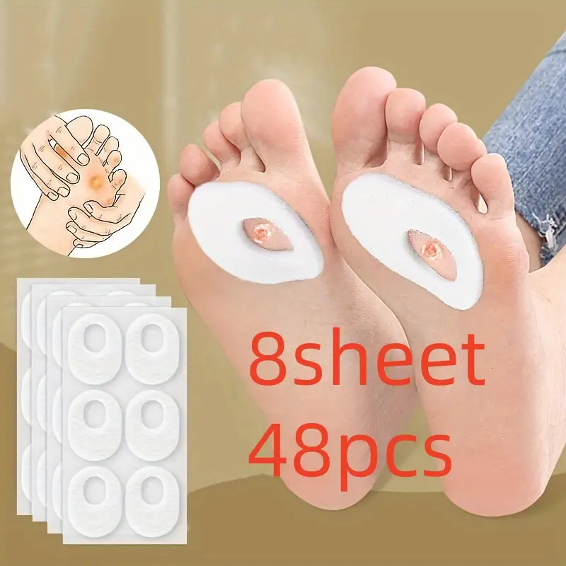 E-shop 48 Blatt Weiche Schaumstoff Fußpolster, Linderung von Zehnhautverhornung - Komfortable, stoßdämpfende Innensohle, Elastische Passform, Sanft für