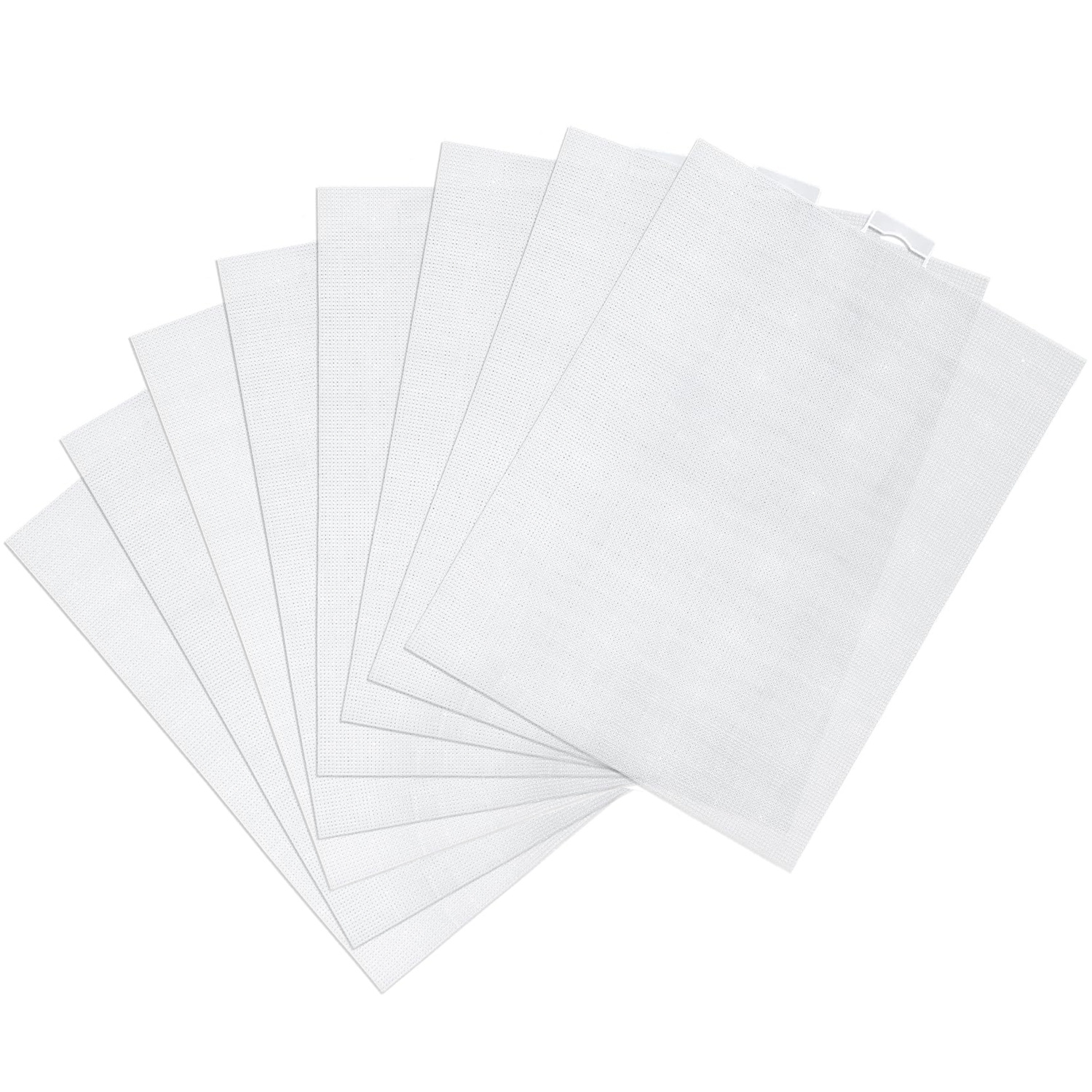 TEMU 8pcs 14 Count Plastic Mesh Canvas Sheets 11x8.2 Inch White Plastic Cross Stitch Canvas For Cross Stitch Embroidery Knit Crochet Diy Projects And