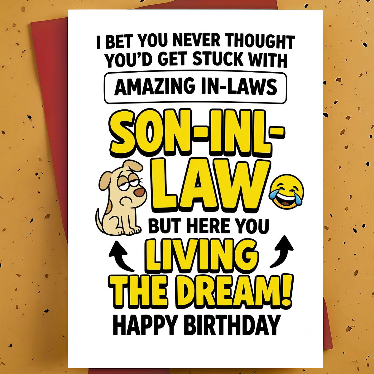 TEMU 1 carte de vœux d'anniversaire amusante pour – Motif chien de dessin animé avec typographie de dessin animé , carte à l'humour sarcastique, avec