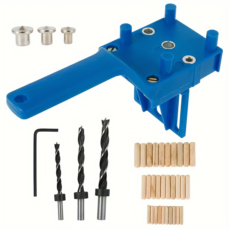 41pcs Woodworking Doweling Jig Kit 6/8/10mm Handheld Wood Dowel Drilling Guide, Drill Guide Wood Drilling Doweling Tools (41pcs)