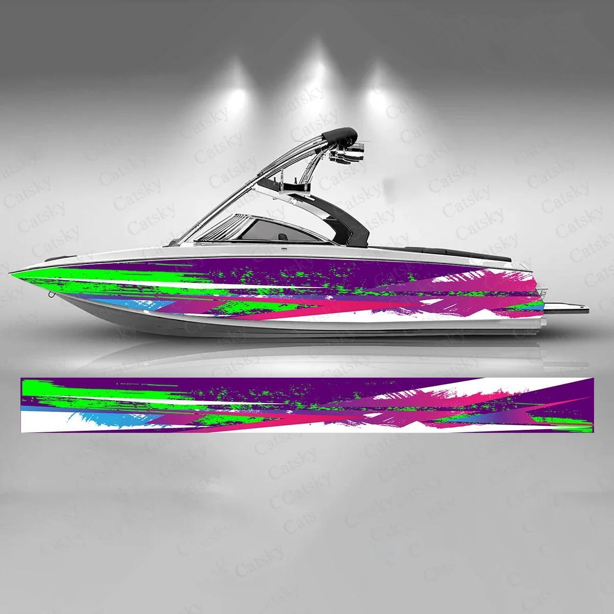 Colorful Graffiti Boat Sticker, Waterproof Vinyl Wrap Decal