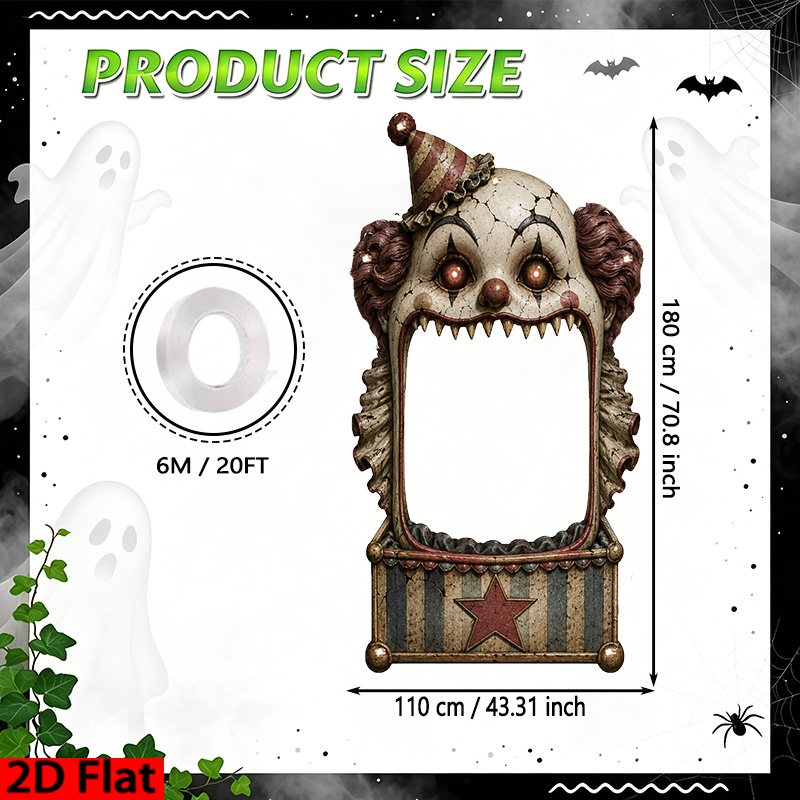 2D Party Photo Prop with Retro Clown Design