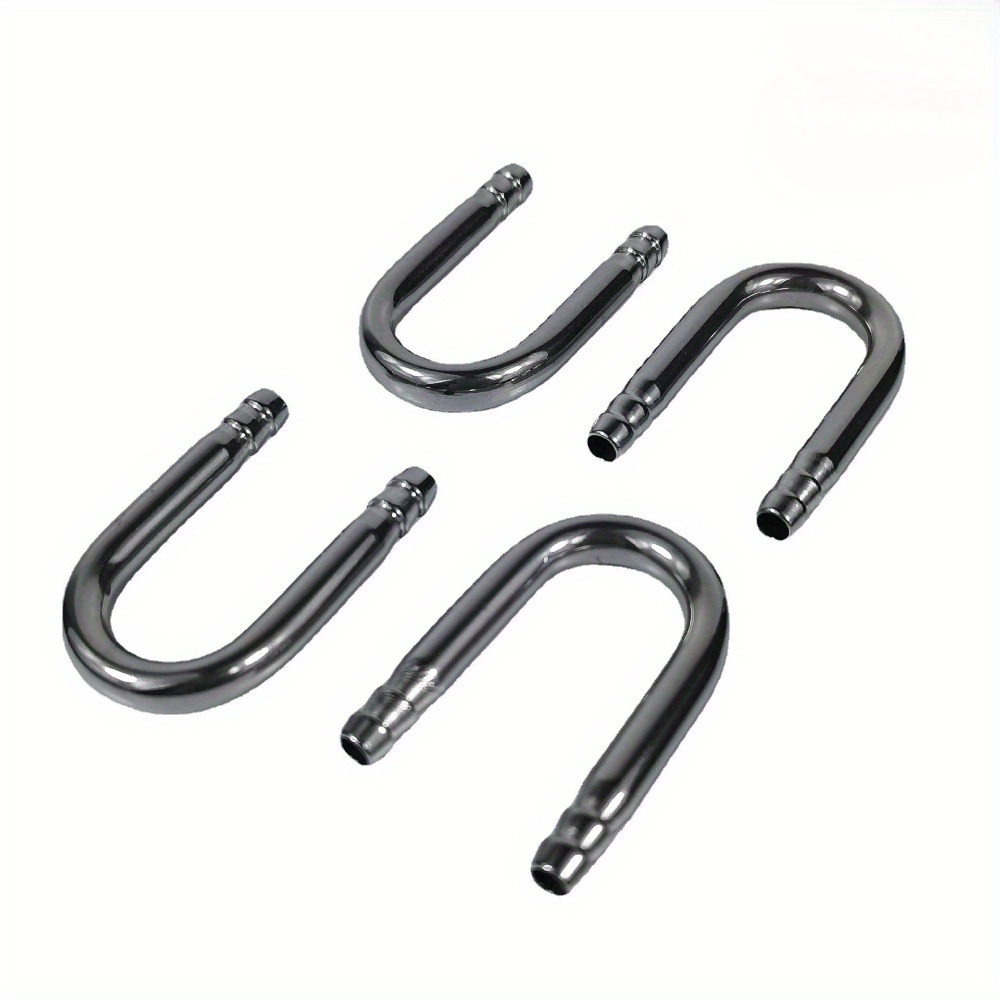 TEMU 4pcs Stainless Steel U-shaped Fish Tank Air Tube Connector, For Oxygenation And Water Circulation, Durable Alloy Aquarium Additions, Fish Tank