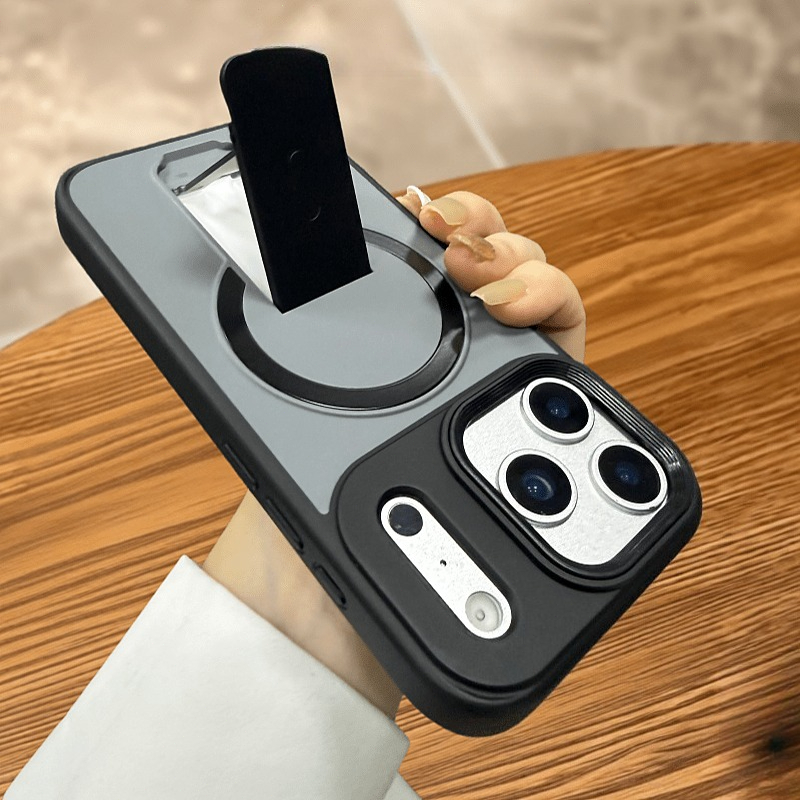 Image of Phone Case - Phone Cover: Discreet Stand Magnetic Compatible Skin-friendly High- Touch Shock-resistant Protective Case For Iphone 17/17 Air/17 Pro/17 Pro Max/16/15/14/13/12 Pro Max/plus