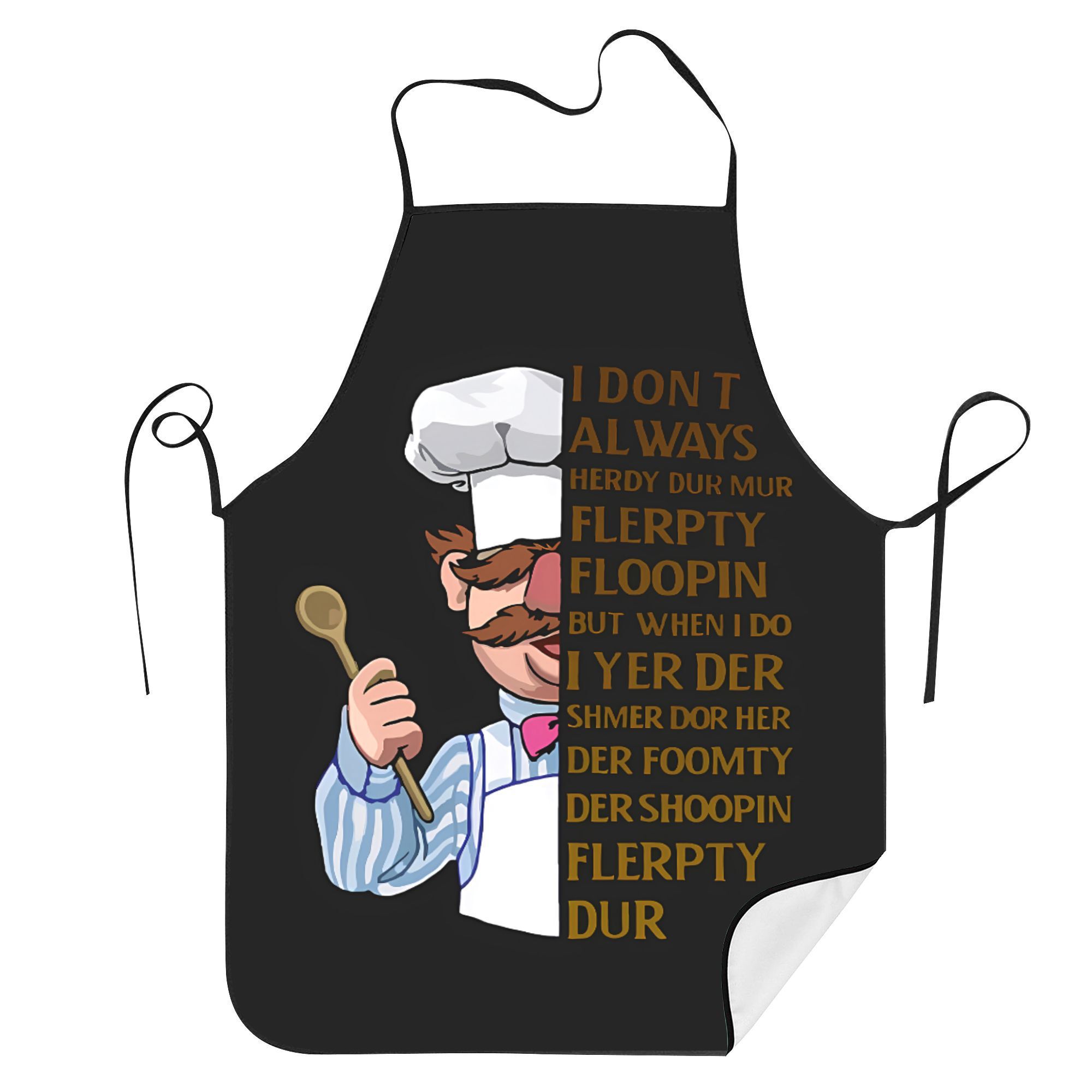 

1pc Vintage Swedish Chef Apron - Adult Size, Sleeveless, Polyester, Humorous Kitchen Bib With Print, Ideal For And Baking