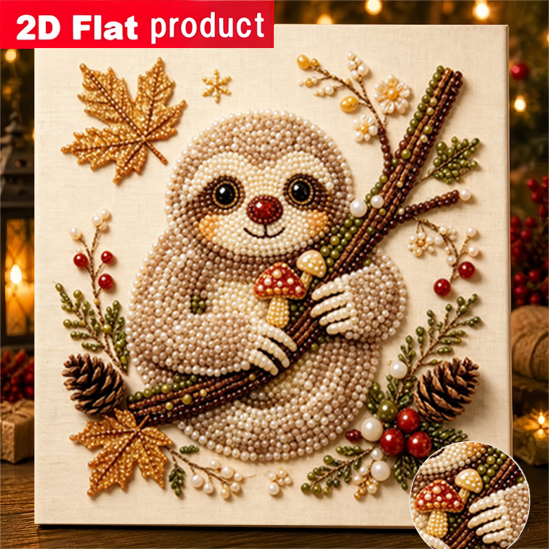 TEMU 2d/flat Printing Diamond Painting Adopting Cute Branch Handmade Glue Diamond Creative Diamond Painting Kit, With Tools And Pearl Diamond Bag,