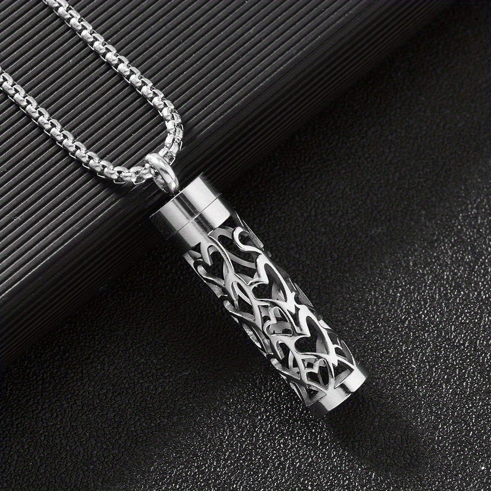 Stylish Stainless Steel Perfume Bottle Necklace With Aromatherapy Pendant And Scented Pads, Cylindrical Pendant Necklace - For &, Design, Couples Gift, Casual Attire, For Teenager