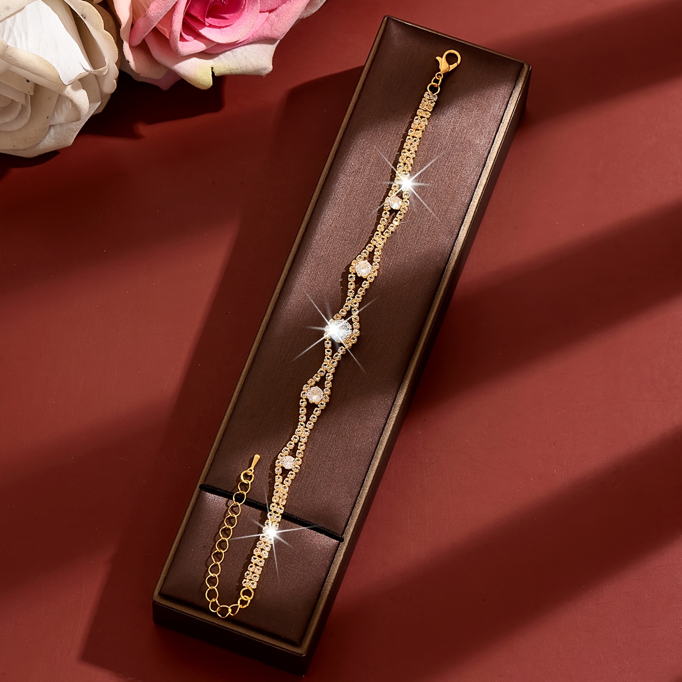 Elegant Adjustable Rhinestone Anklet for Daily Wear