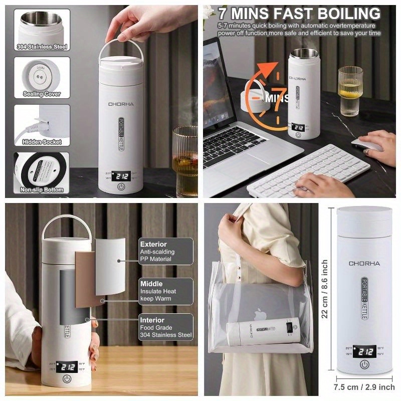 Foldable Battery Powered Tea Kettle 2023 NEW XIAOMI Mijia Portable Electric  Kettle Thermos Cup Fast