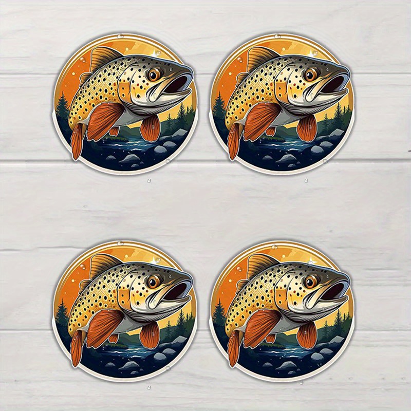 25 Autocollants De Pêche à La Mouche Pour Ordi, Super Déco Saumon & Truite !