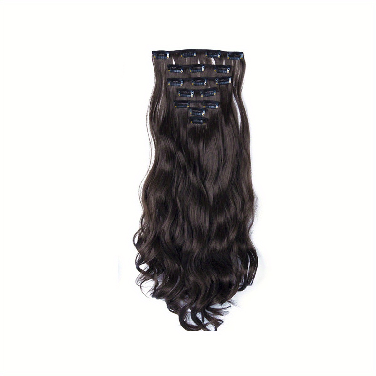 7pcs set clip in long wavy synthetic hair extension 24 inch  display picture 3