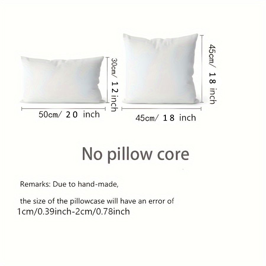 2-Pack Tufted Rose Pillow Covers| Embroidered, Comfortable Polyester Covers with Geometric-Pattern, Zipper Closure, Suitable for Home/Office Use