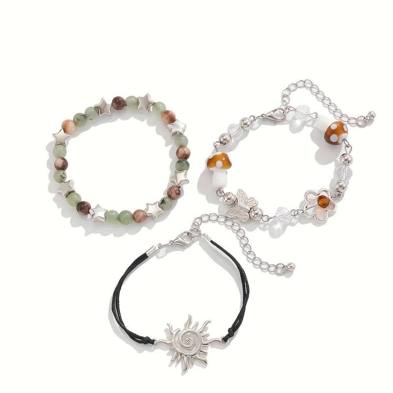 3pcs Women's Bohemian Bracelet Set with Star & Butterfly Chains