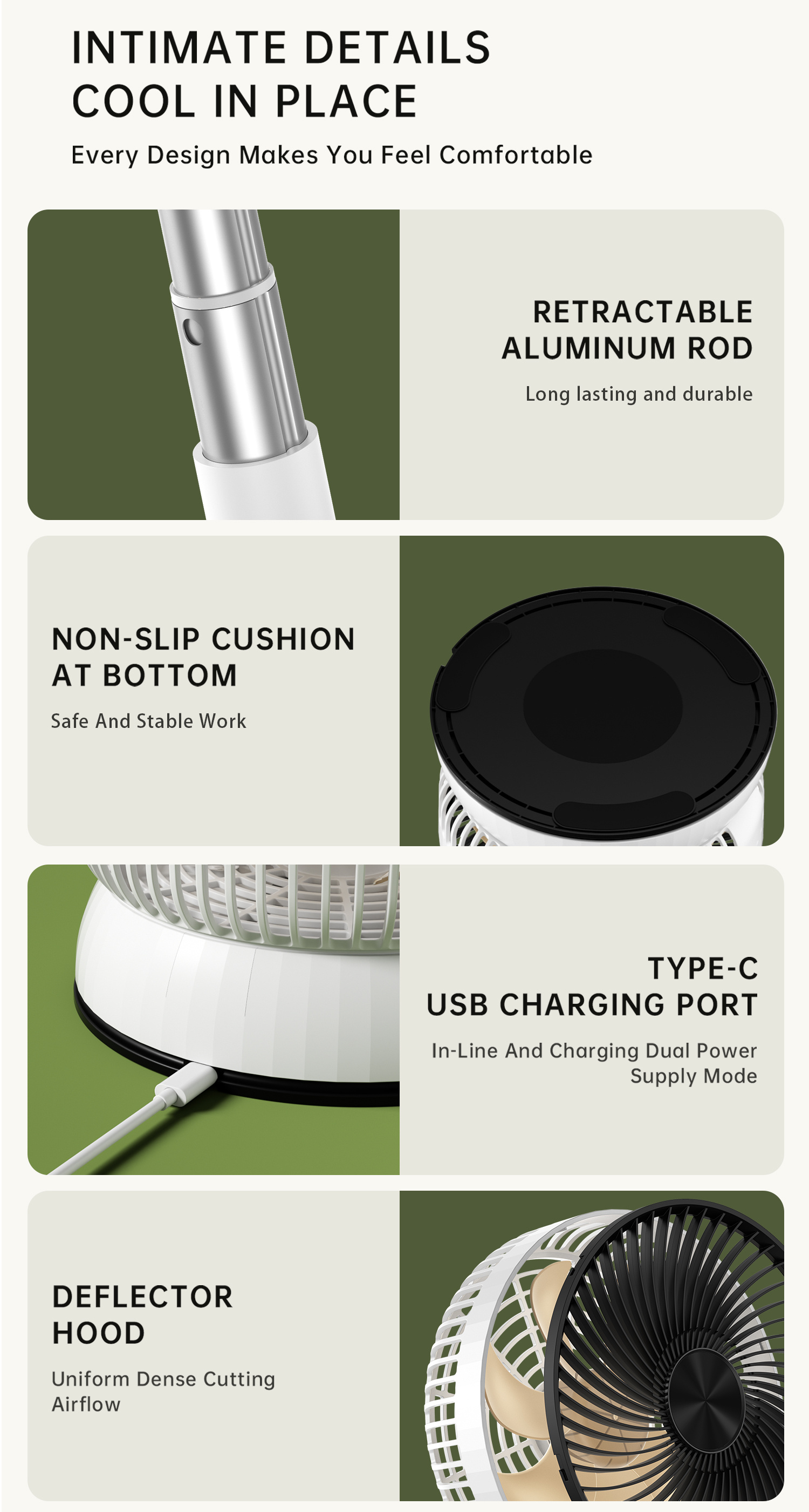 Remote Control Retractable Folding Vertical Fan USB Outdoor Camping Convenient Fan 180° And 90° Shaking 8-Inch Desktop Fan