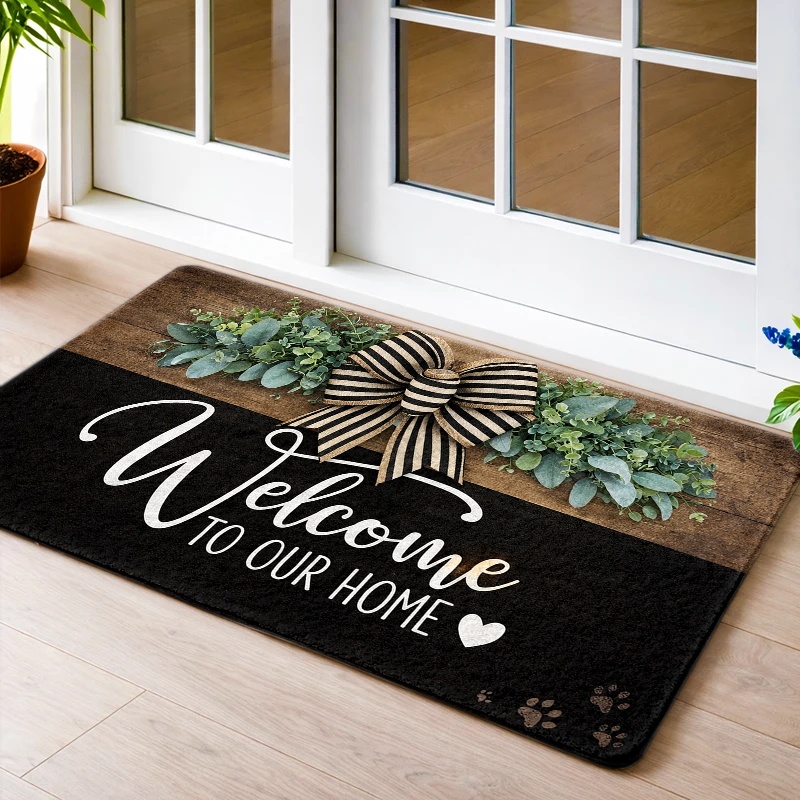 1pc, 2pcs, 3pcs Front Door Doormat, Welcome To Doormat, Durable,, Washable, Indoor Outdoor Doormats For Entryway, Bath, Kitchen, Bedroom, Living Room, Office, Balcony, , Porch, Dog Mat, Area Rug