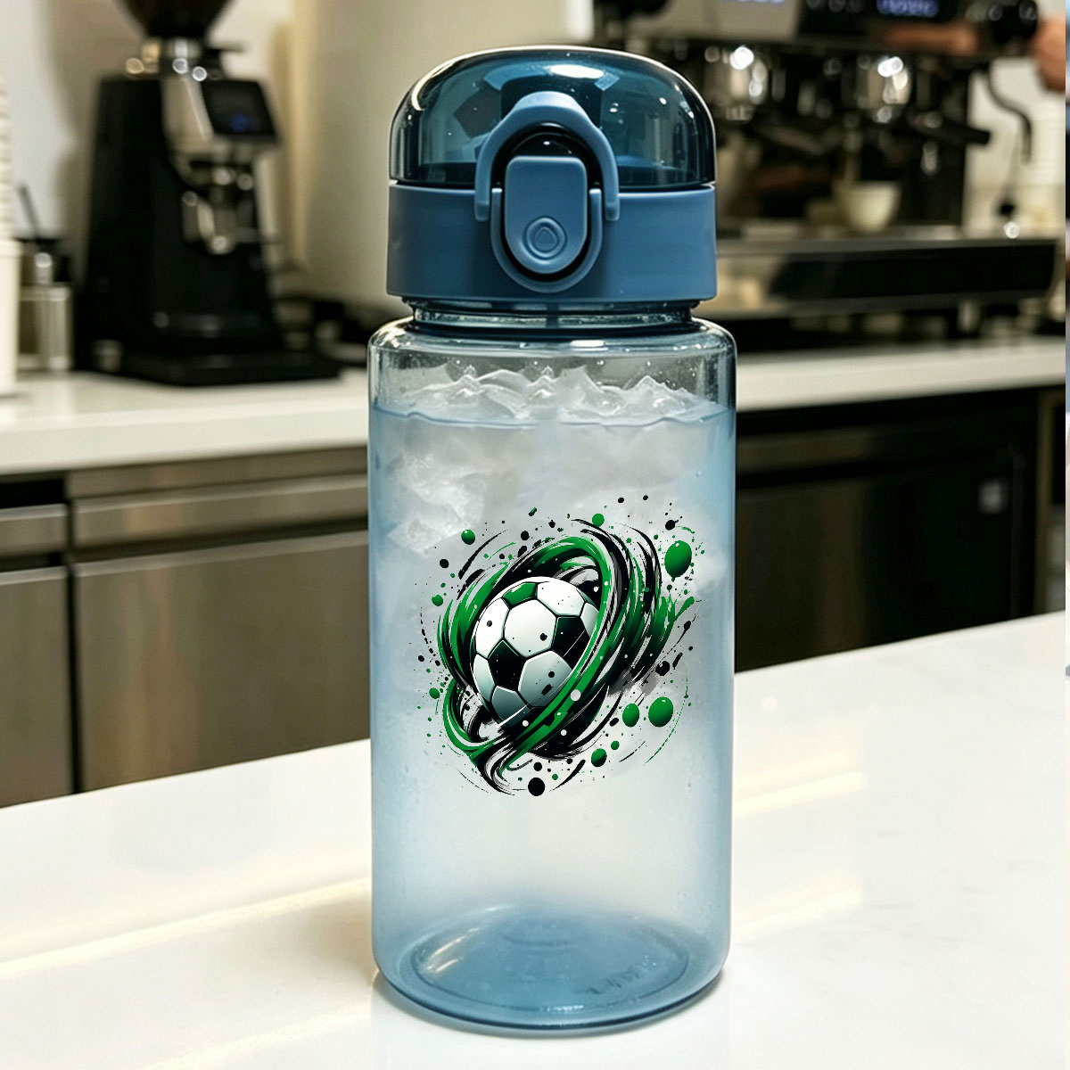TEMU Bouteille d'eau personnalisable avec nom - 1pc Gobelet en plastique, 500ml, motif de football imprimé, bouteille d'eau étanche et portable pour
