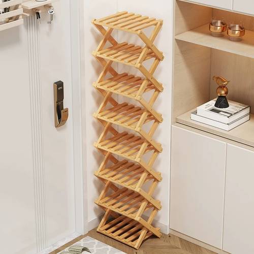 a folding shoe organizer bamboo vertical shoe rack easy to set up and small spaces