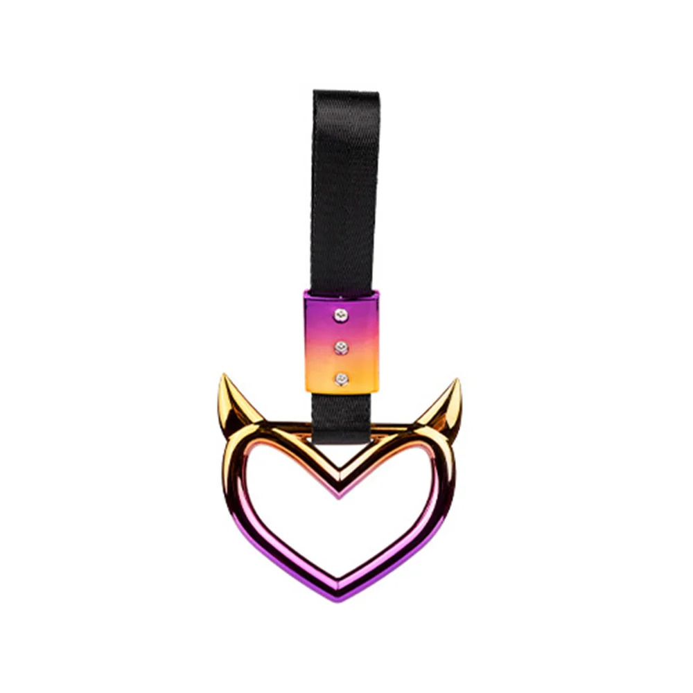 TEMU Jdm Handle Devil Heart Modified Racing Handle Hand Strap Loops Bumper Bus Car Drift Charm Auto Additions