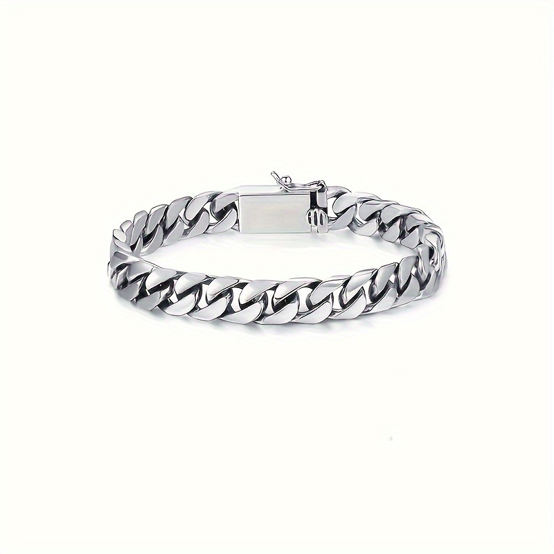 TEMU Vintage Style Cuban Chain Bracelet, Bracelet Jewelry, Hip-hop Style Bracelet Jewelry