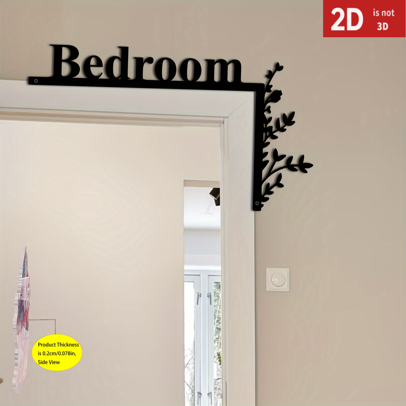 TEMU Stampa piatta 2D, 1 pz porta camera da letto, Decorazione da appendere per finestra cornice porta - Aggiungi stile e alla tua decorazione camera