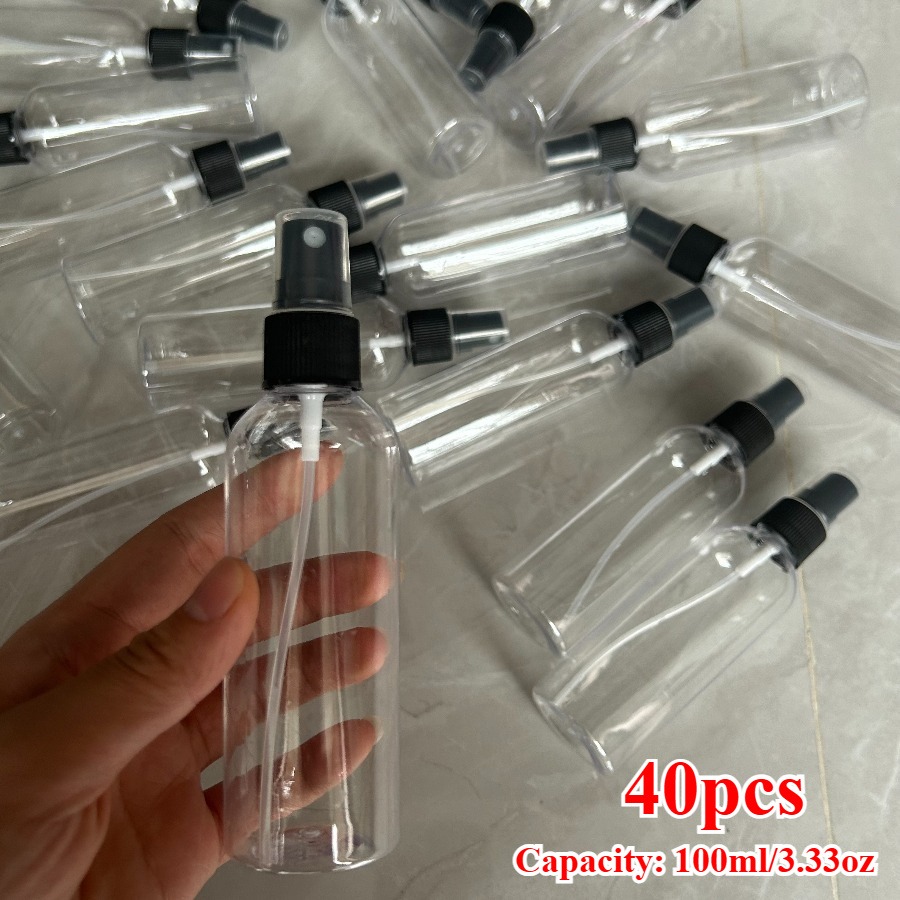 TEMU Confezione da 40 spray trasparenti a fine - di plastica ricaricabile da viaggio con spruzzino a fine, compatta e , adatta per , , della pelle,