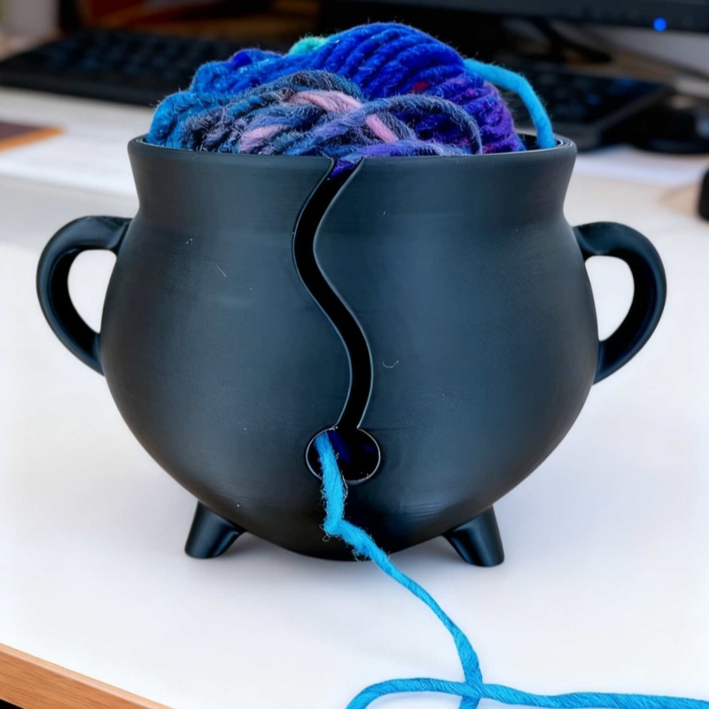 Image of Bowl With Yarn Outlet - Plastic Crochet & Spinning Tool For /crochet, Yarn Storage For Diy Crafters, Supplies For Handmade Crafts, Yarn Storage