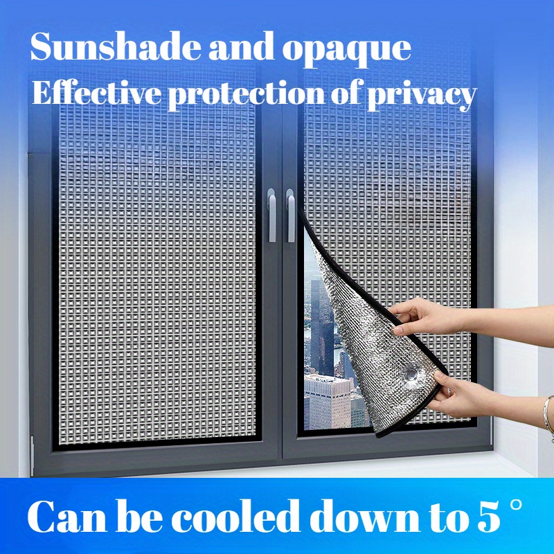 Window Sunscreen, Thermal Insulation and Shading Film to Protect Privacy, Convenient and Removable at Any Time, Sunscreen, No Punching Sun Room, Household Glass Sunscreen, Aluminum Film Shading