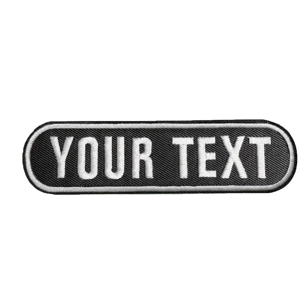 TEMU 5x1.25 Inches Custom Embroidered Oval Name Patches - Heat Seal Or Closure, Multicolor Text, For Jackets, Clothing, Backpacks, Hats - Durable