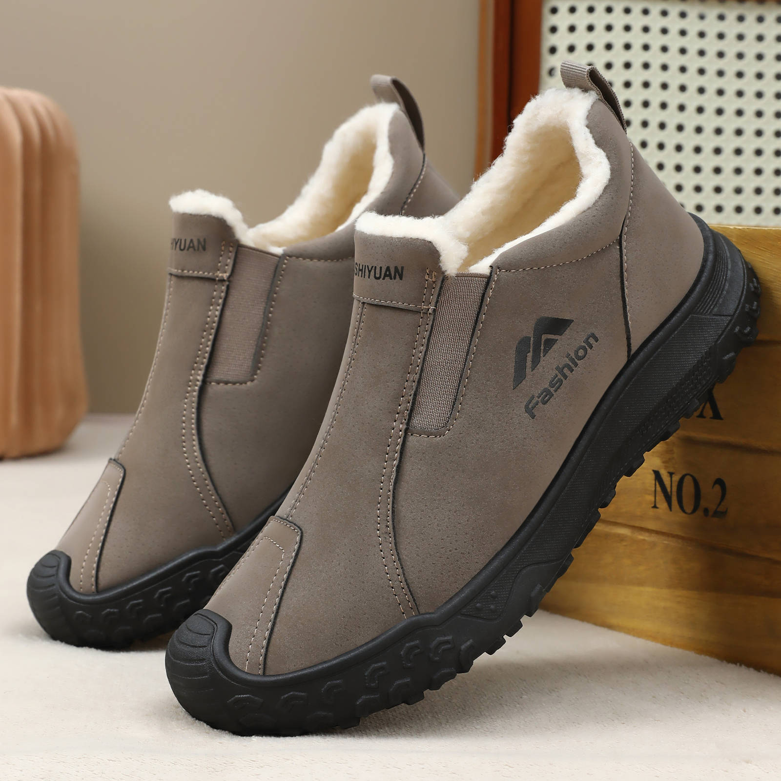 2026 Men s Shoes Autumn/Winter New Model Casual Shoes with Lining and Thickened Sole, Dad Shoes for Outdoor Walking
