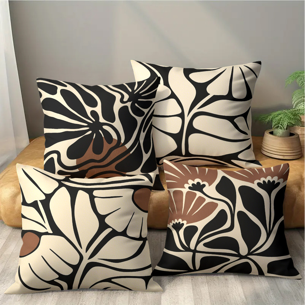 TEMU 4pcs Set Of Two-dimensional Printed Pillowcases, Suitable For Bedrooms, Sofas, Dorms, Offices, And Holiday Gifts, Pillow Inserts Not Included,