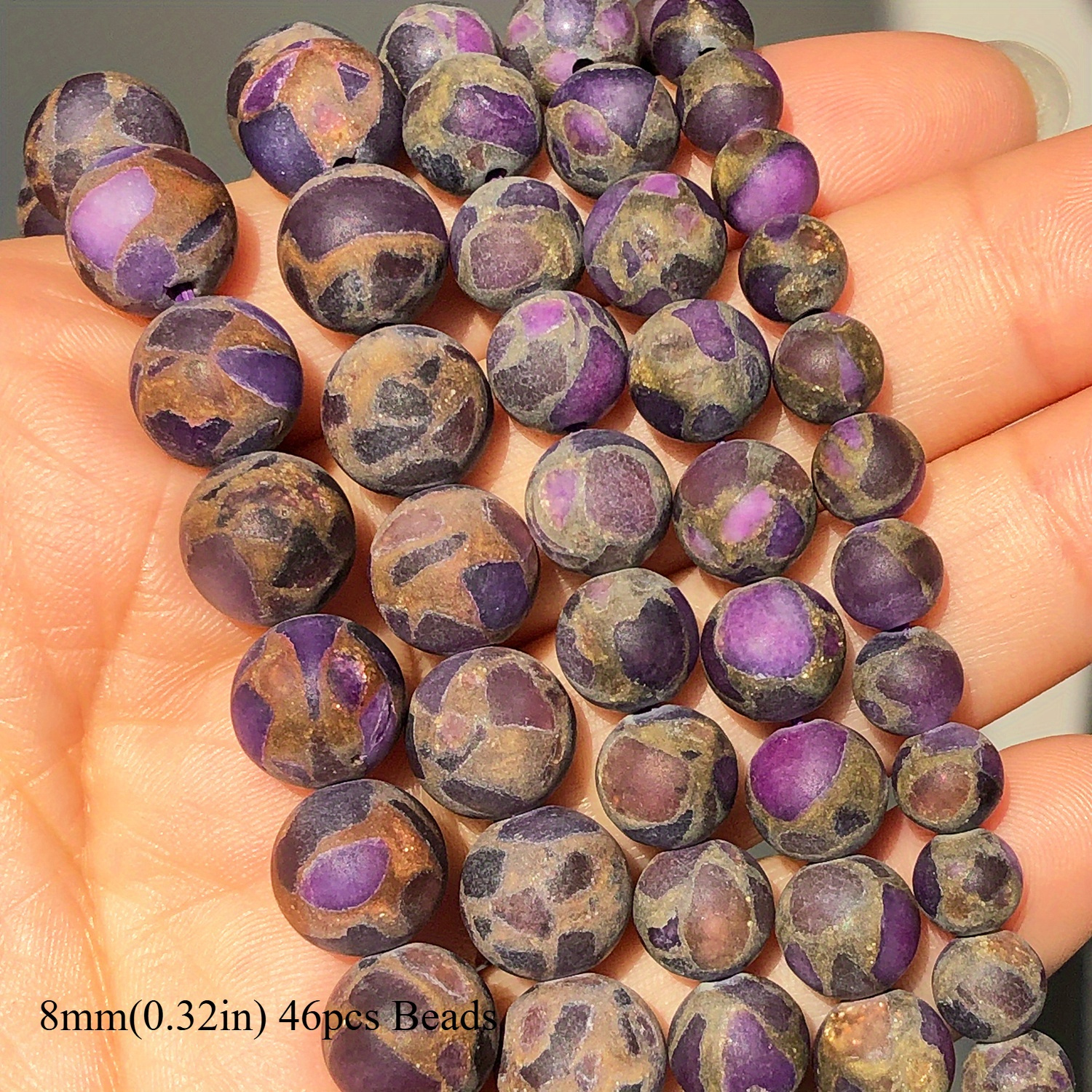 TEMU 6/8/10mm Natural Purple Cloisonne Vintage Unique Loose Spacer Beads For Jewelry Making Diy Special Bracelet Necklace Accessories
