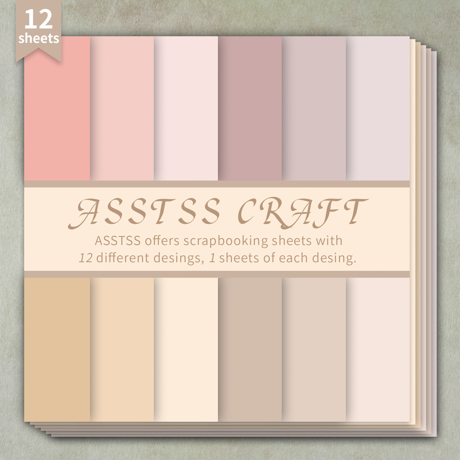 TEMU Bloc de papier scrapbooking ASSTSS de 12 feuilles 6*6 pouces, avec une couleur unie et une texture , parfait pour les fournitures de papier de