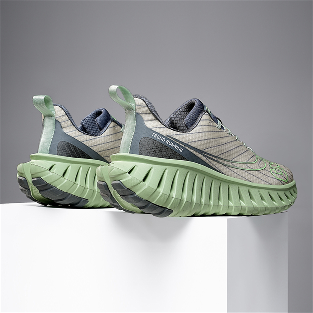 Carbon Plate Technology - Men's Road Running Shoes, Thick-Soled Casual Sneakers for Men, Comfortable and Breathable Fabric Upper, Cushioning and Shock-Absorbing MD Midsole, Slip-Resistant and Wear-Resistant Rubber Outsole, Low-Top Lace-Up Closure