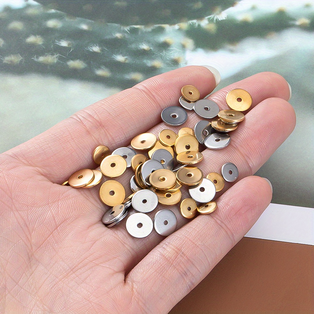 40pcs Stainless Steel Round Spacer Beads for Jewelry Making