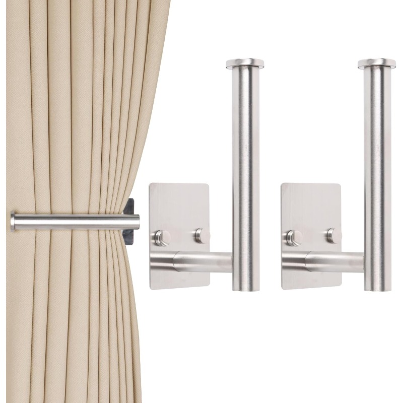item picture no drill curtain holdbacks self   or screw in metal curtain tie backs with   wall mount drapery hooks   installation for all curtains